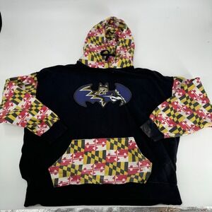 Maryland Flag Baltimore Ravens Hoodie Mens 2XL Area Code 212 Pullover